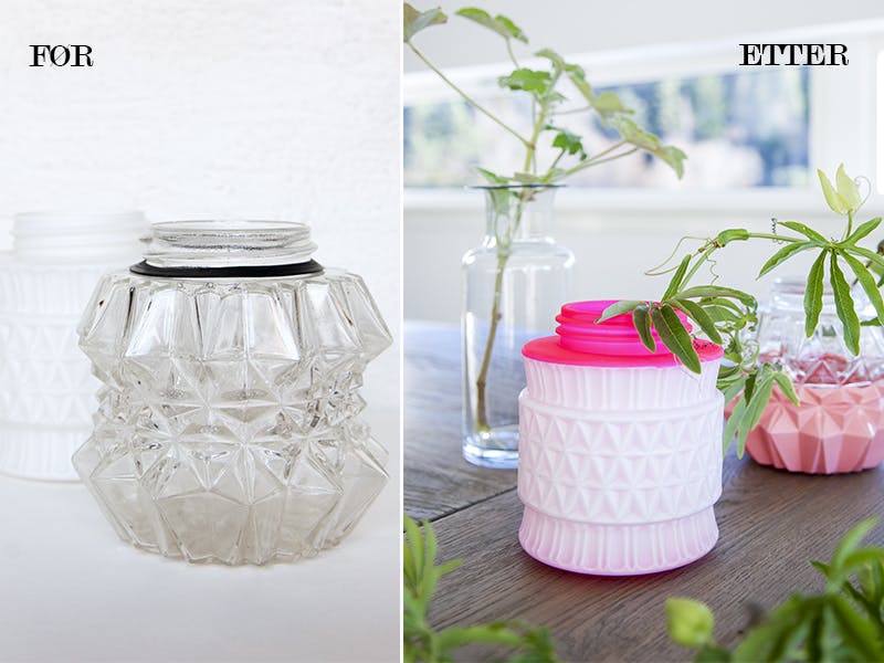 Mal gamle lampekupler i fine farger og sett dem opp ned på bordet, så får de nytt liv som unike telysholdere eller vaser Mal gamle lampekupler i fine farger og sett dem opp ned på bordet, så får de nytt liv som unike telysholdere eller vaser